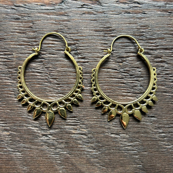 'Brass-Works' Creole Hoop Earrings