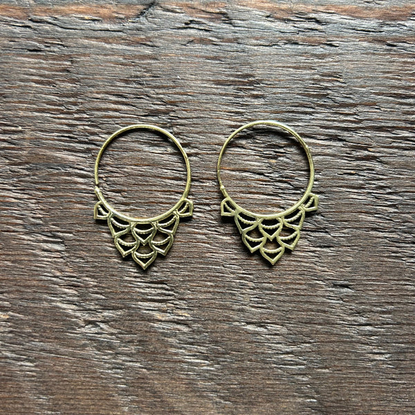 'Brass-Works' Creole Hoop Earrings