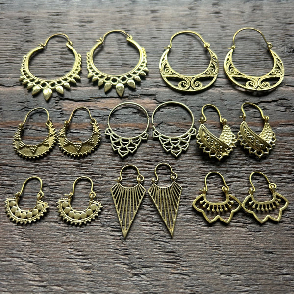 'Brass-Works' Creole Hoop Earrings