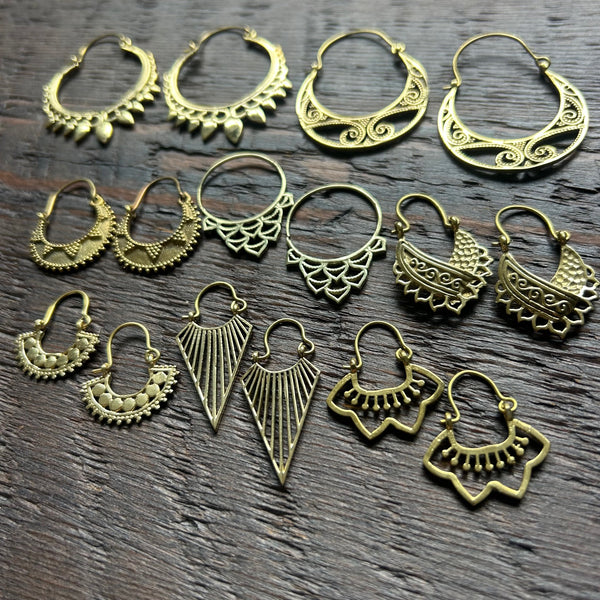 'Brass-Works' Creole Hoop Earrings