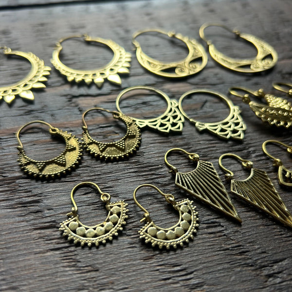 'Brass-Works' Creole Hoop Earrings