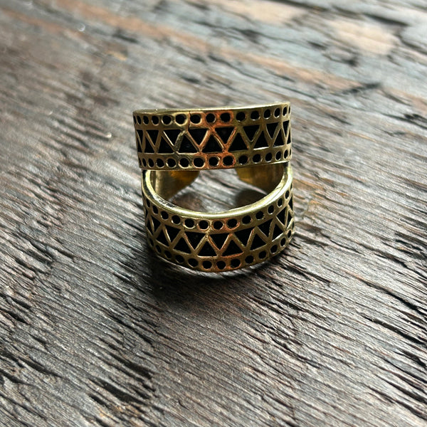 Brass-Works Adjustable Statement Rings