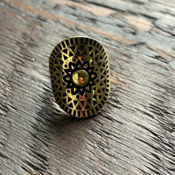Brass-Works Adjustable Statement Rings
