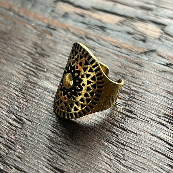 Brass-Works Adjustable Statement Rings