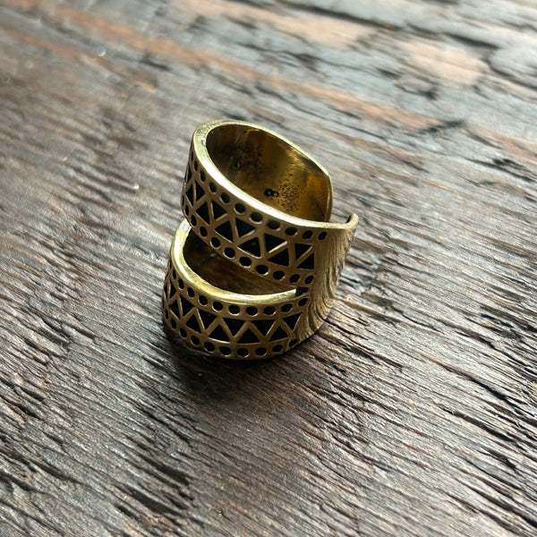 Brass-Works Adjustable Statement Rings