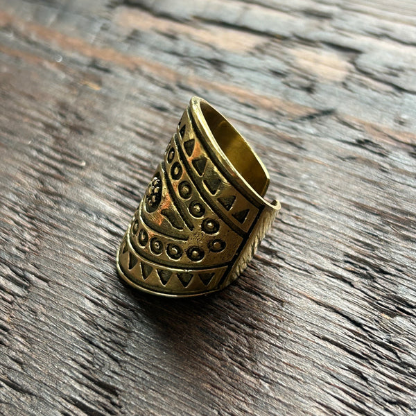 Brass-Works Adjustable Statement Rings