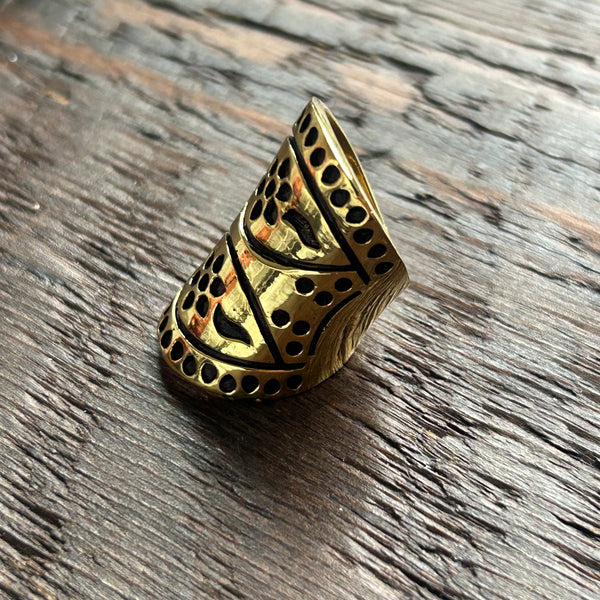 Brass-Works Adjustable Statement Rings