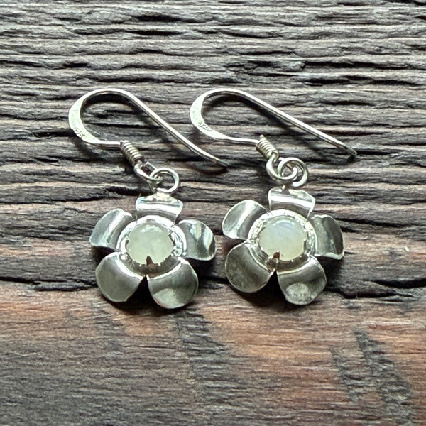 White Mother of Pearl Drop Earrings With 925 Sterling Silver