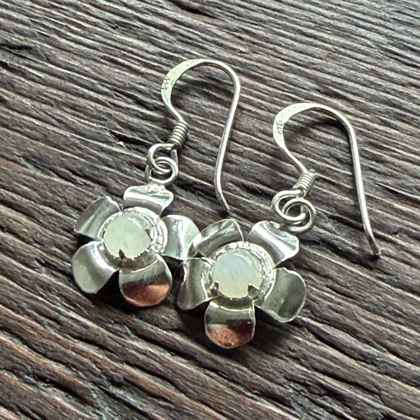 White Mother of Pearl Drop Earrings With 925 Sterling Silver