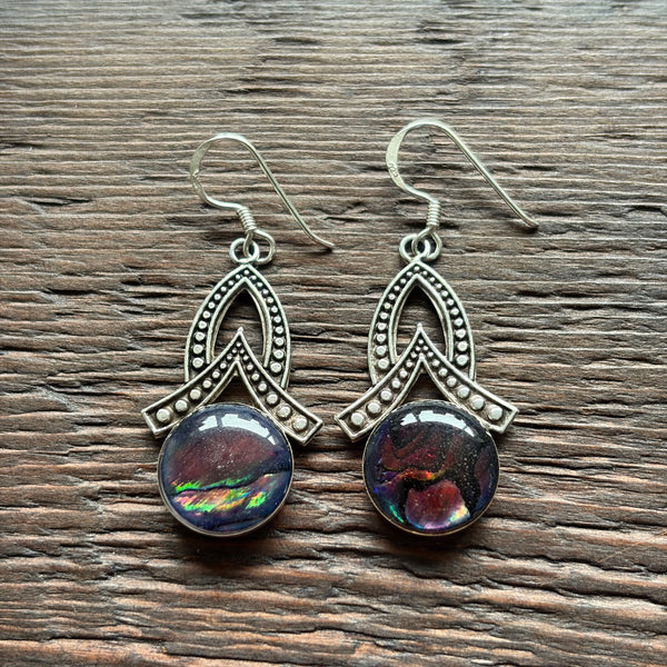 Blue Abalone Shell Drop Earrings With 925 Sterling Silver Embellishment