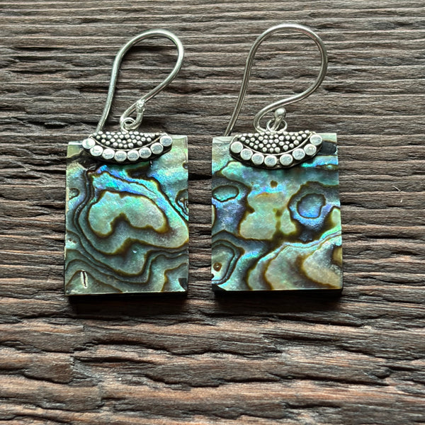 Abalone Shell Drop Earrings With 925 Sterling Silver Embellishment