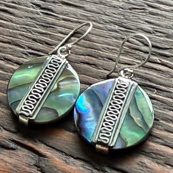Abalone Shell Drop Earrings With 925 Sterling Silver Embellishment