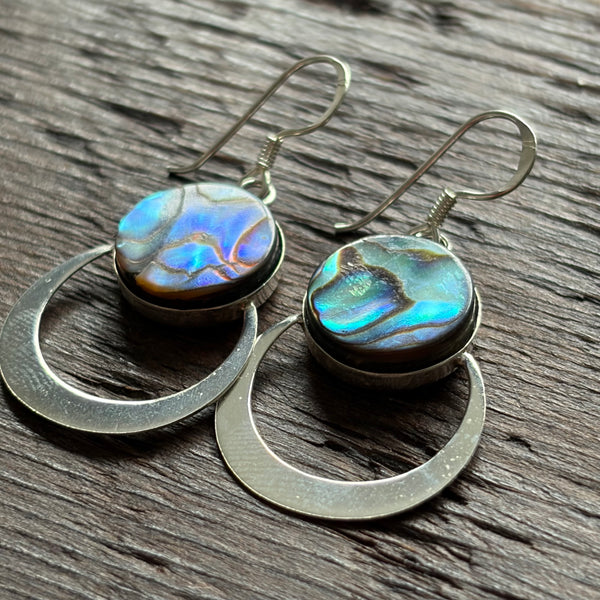 Abalone Shell Drop Earrings With 925 Sterling Silver