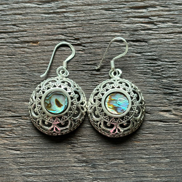 Abalone Shell Drop Earrings With 925 Sterling Silver