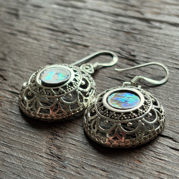 Abalone Shell Drop Earrings With 925 Sterling Silver
