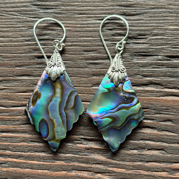Abalone Shell Drop Earrings With 925 Sterling Silver Embellishment
