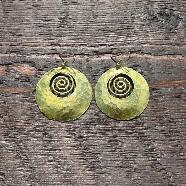 'Brass-Works' Drop Earrings