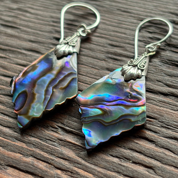Abalone Shell Drop Earrings With 925 Sterling Silver Embellishment