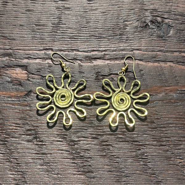 'Brass-Works' Drop Earrings