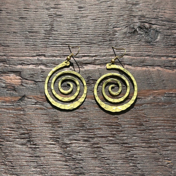 'Brass-Works' Drop Earrings