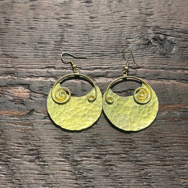'Brass-Works' Drop Earrings