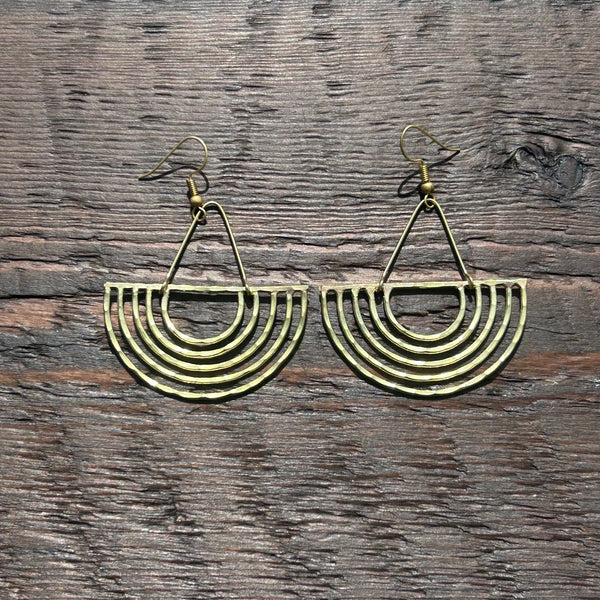 'Brass-Works' Drop Earrings