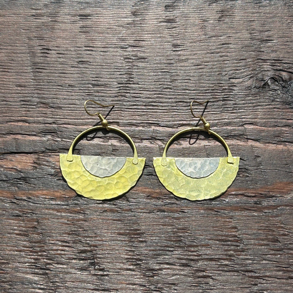 'Brass-Works' Drop Earrings