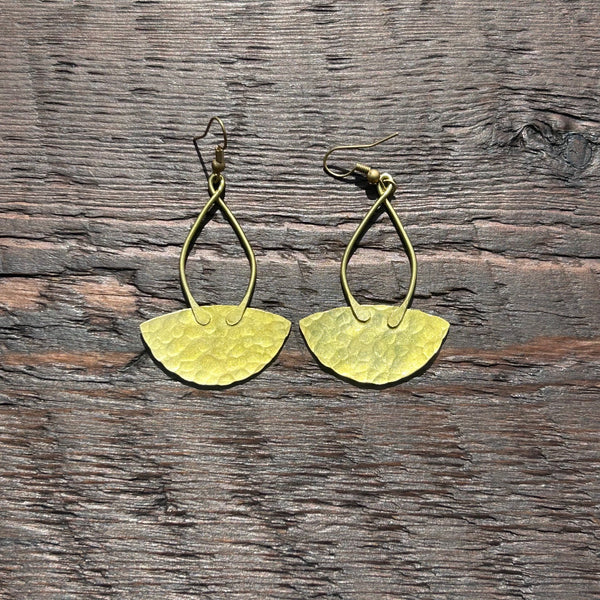 'Brass-Works' Drop Earrings