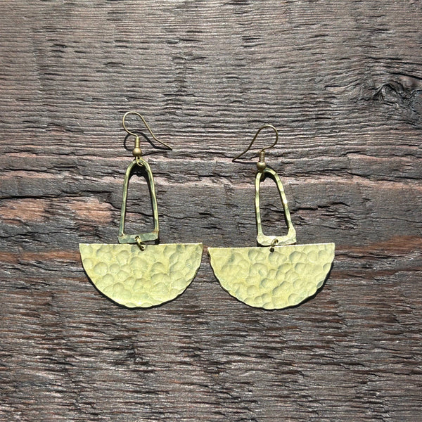 'Brass-Works' Drop Earrings