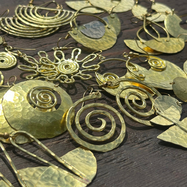 'Brass-Works' Drop Earrings