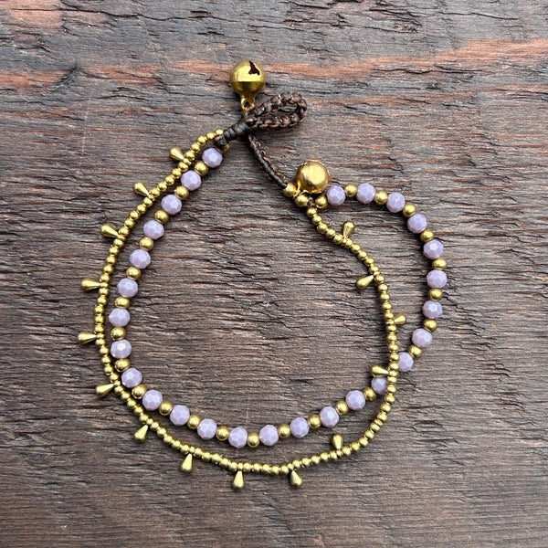 'Bead Love' Bead Bracelet With Teardrops (Lavender)