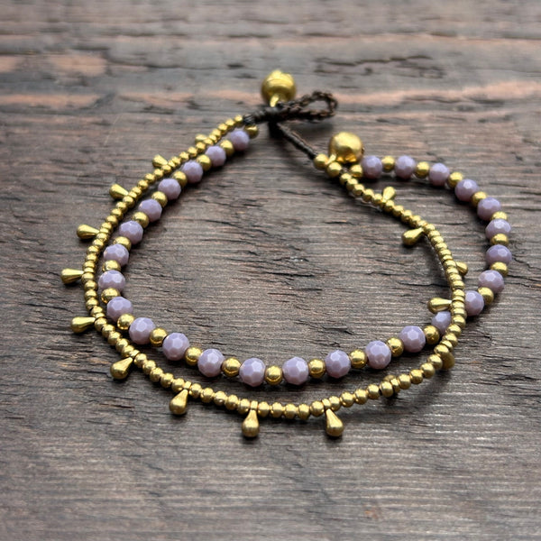 'Bead Love' Bead Bracelet With Teardrops (Lavender)