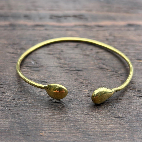 'Brass-Works' Brass Oval Ends Cuff Bangle