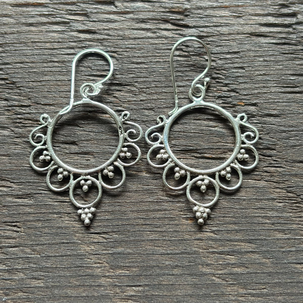 Intricate Sterling Silver Drop Earrings