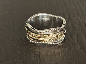 LARGE Sterling Silver 2/3 Colour Fidget / Anxiety / Spinning Ring