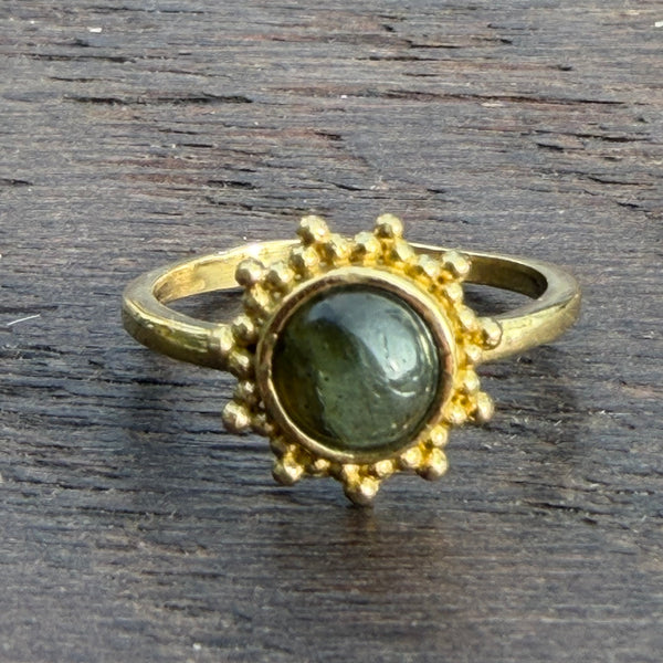 Soul-Led X Brass-Works Stone Ring - Labradorite