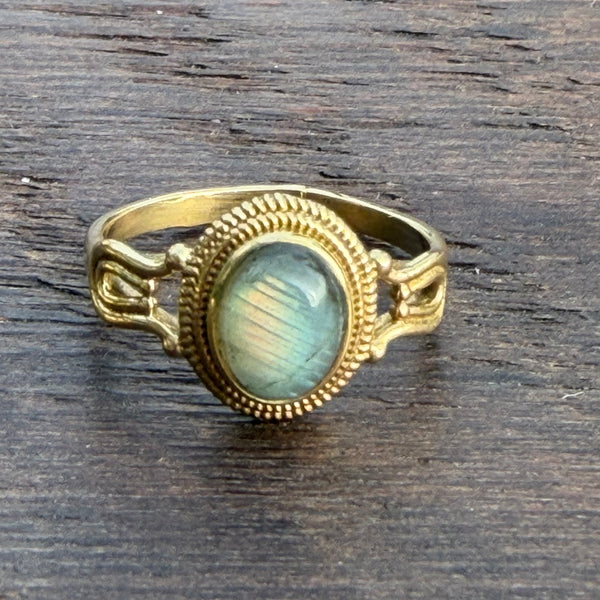 Soul-Led X Brass-Works Stone Ring - Labradorite