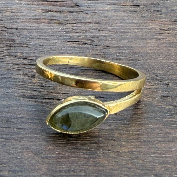 Soul-Led X Brass-Works Stone Ring - Labradorite