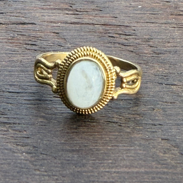 Soul-Led X Brass-Works Stone Ring - Moonstone