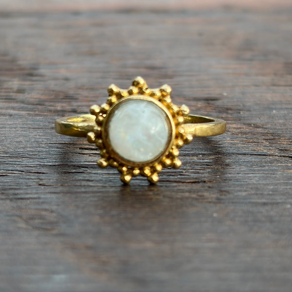 Soul-Led X Brass-Works Stone Ring - Moonstone