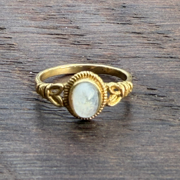 Soul-Led X Brass-Works Stone Ring - Moonstone