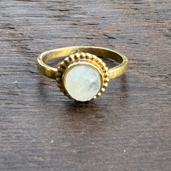 Soul-Led X Brass-Works Stone Ring - Moonstone