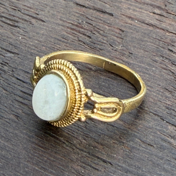 Soul-Led X Brass-Works Stone Ring - Moonstone