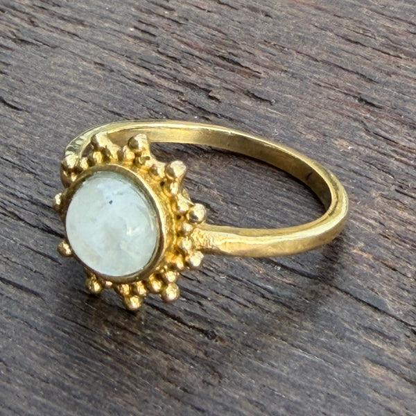 Soul-Led X Brass-Works Stone Ring - Moonstone