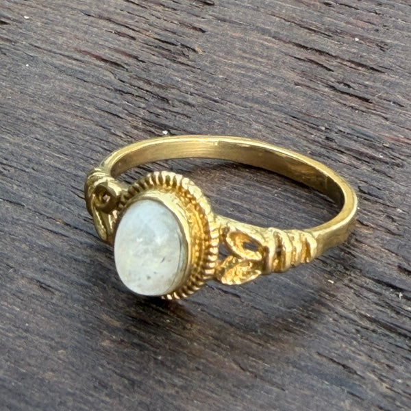 Soul-Led X Brass-Works Stone Ring - Moonstone