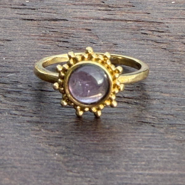 Soul-Led X Brass-Works Stone Ring - Amethyst