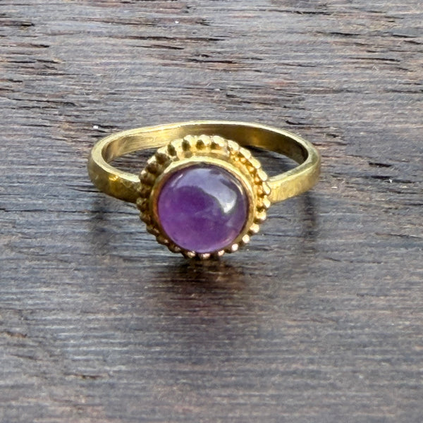 Soul-Led X Brass-Works Stone Ring - Amethyst