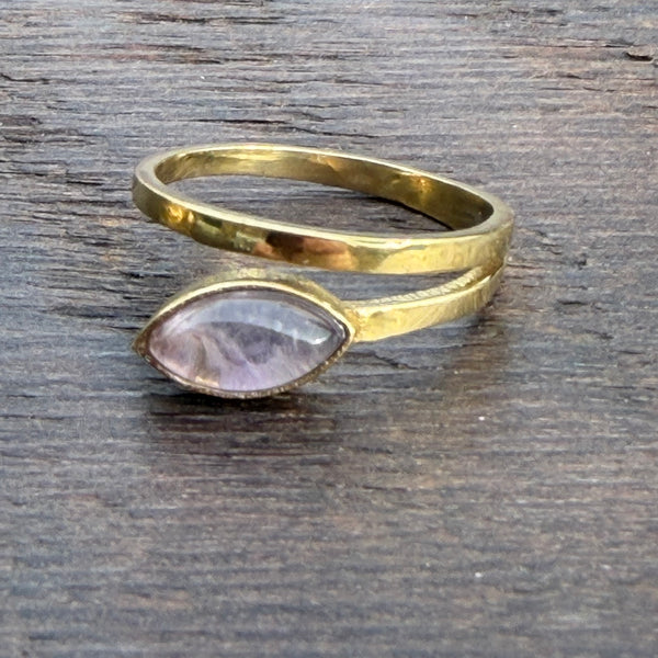 Soul-Led X Brass-Works Stone Ring - Amethyst