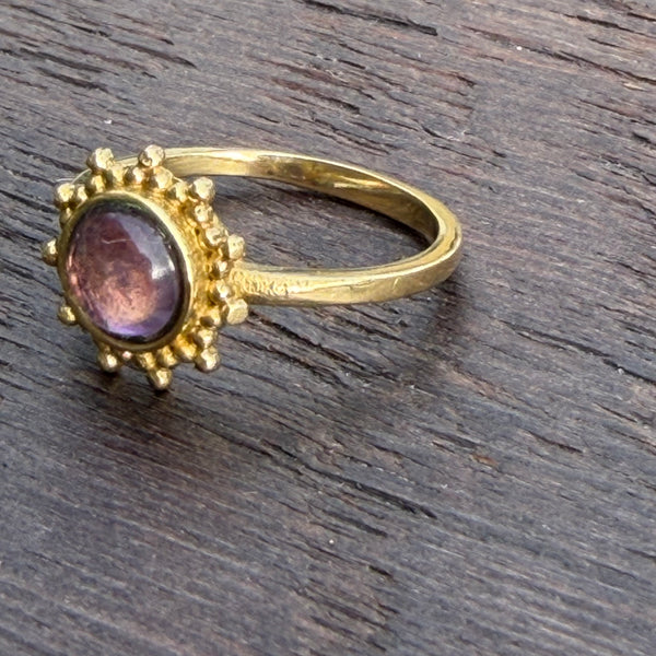 Soul-Led X Brass-Works Stone Ring - Amethyst