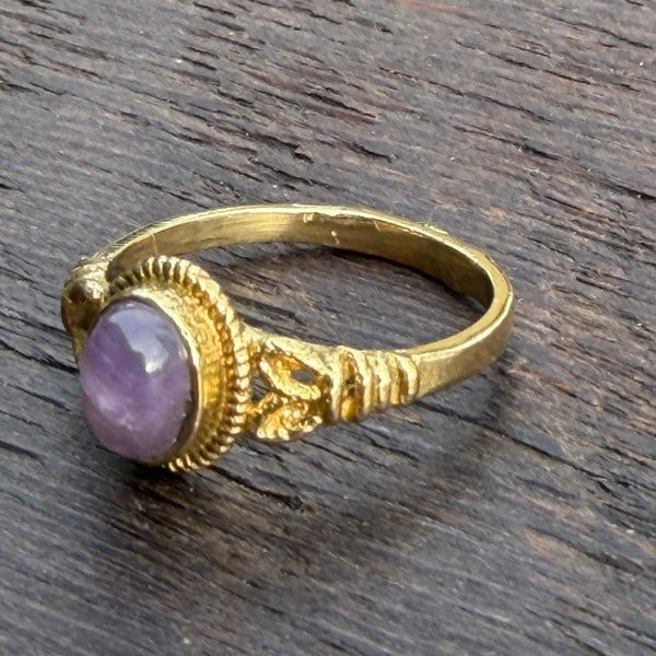 Soul-Led X Brass-Works Stone Ring - Amethyst